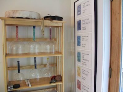 singing bowls in shelf